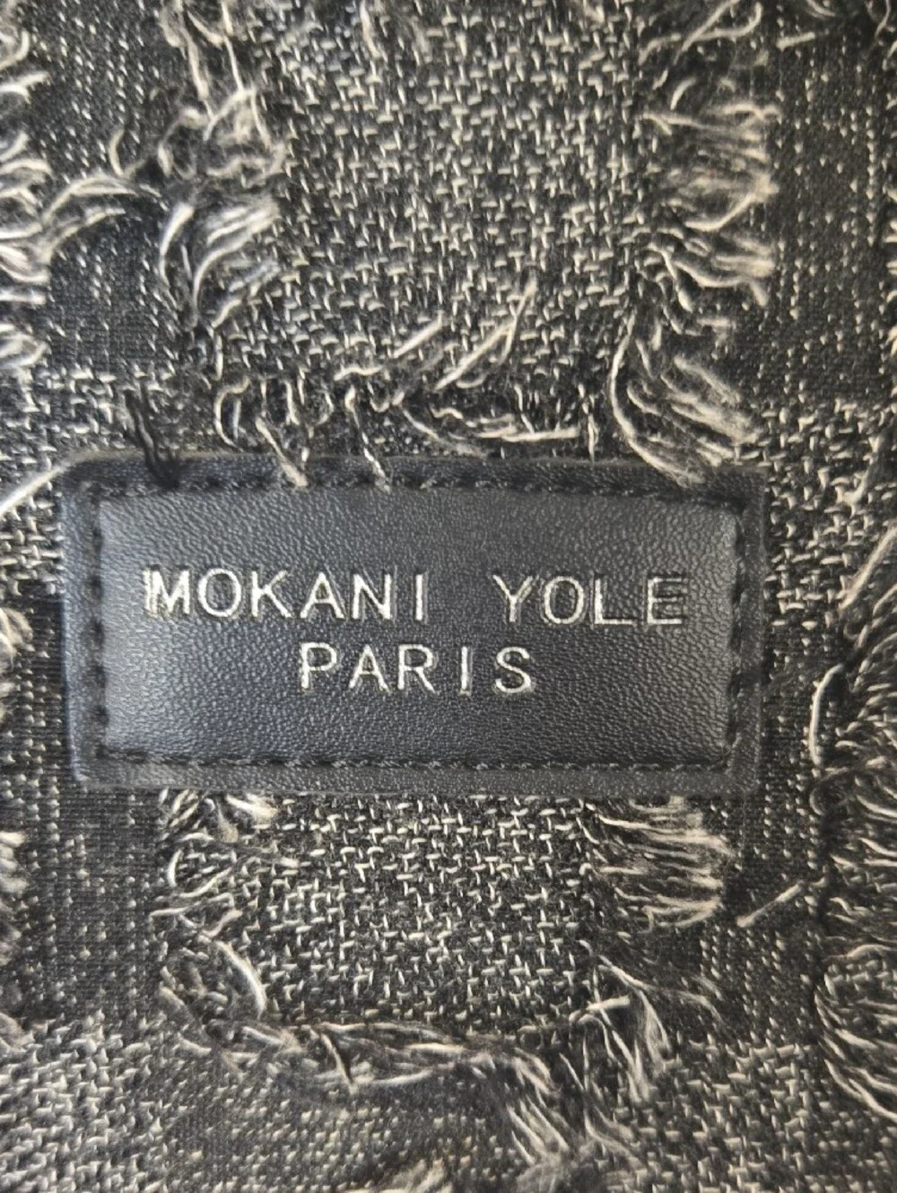 Statement Textured Denim Artistic Paris Mokani Elgant Bag wGun Metal Chain